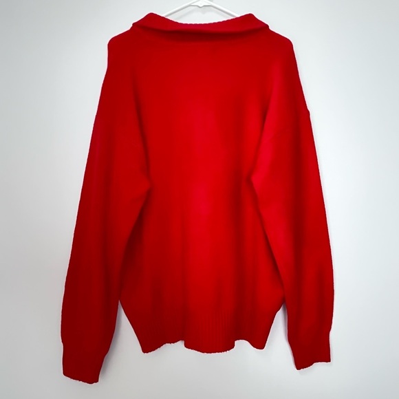 Eddie Bauer Alpine Route Essential Red Sweater 1/4 Zip Mock Neck Size Large - Picture 6 of 10